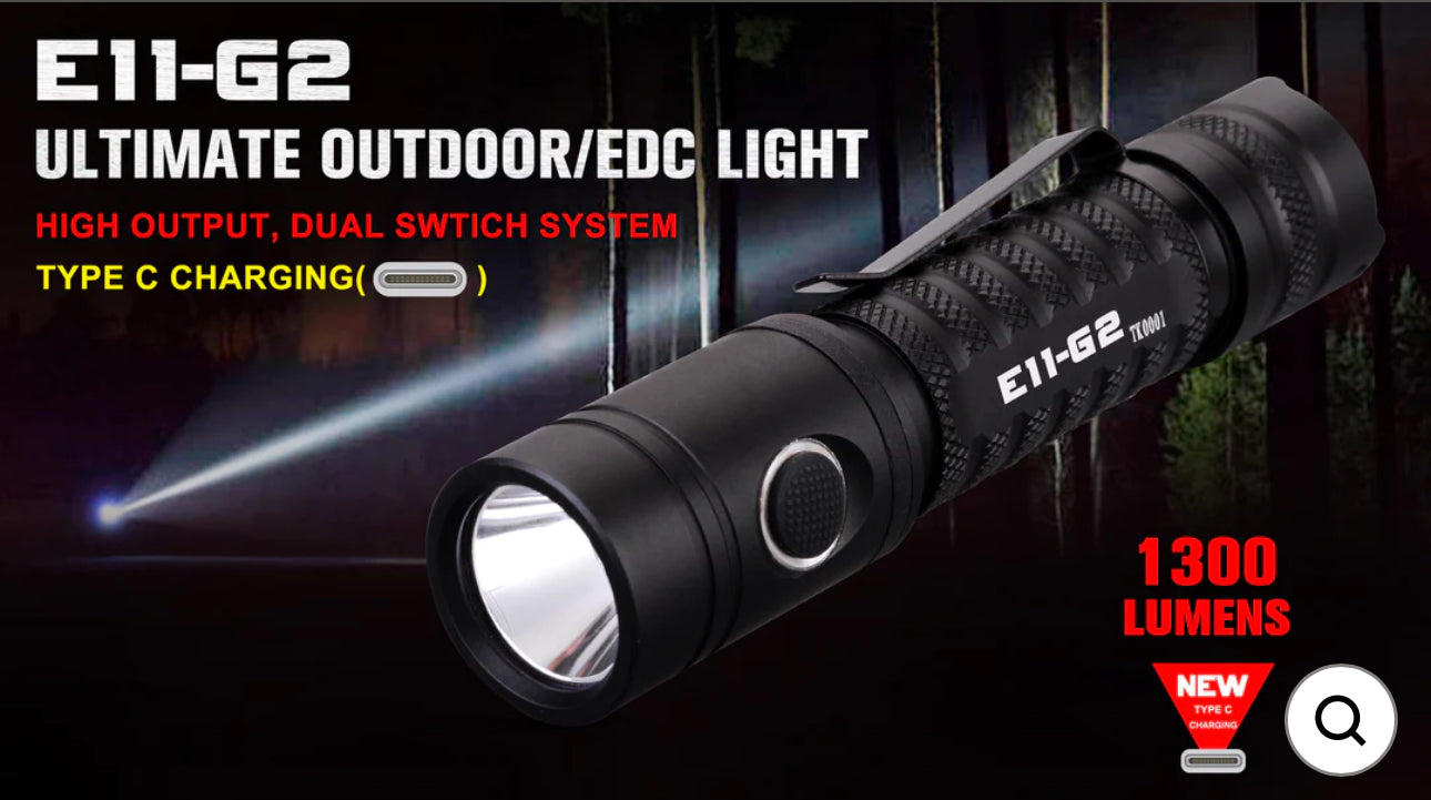 E11-G2 -1300 LUMEN RECHARGEABLE EDC FLASHLIGHT