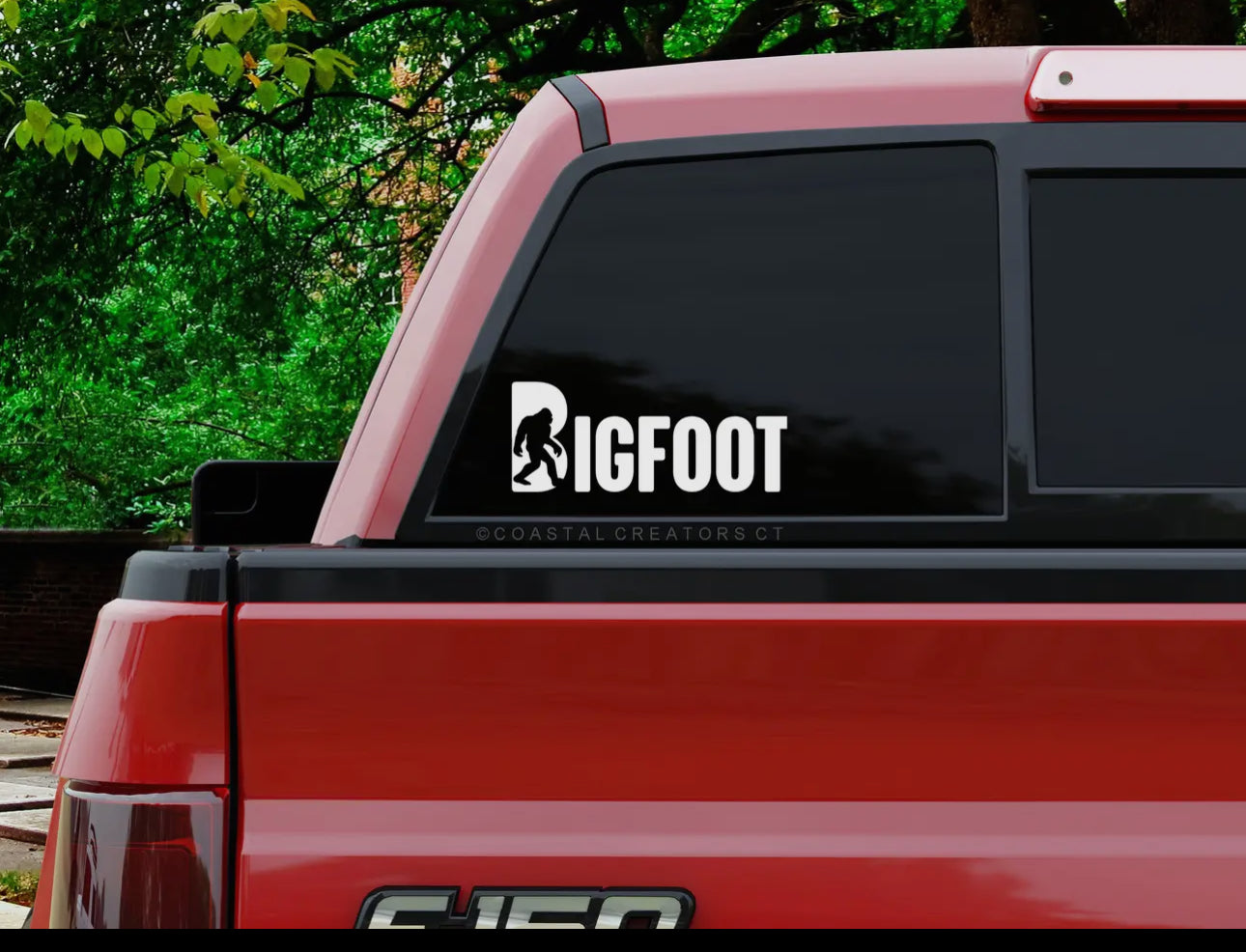 Bigfoot Sasquatch Car Window Decal (White, Packaged)