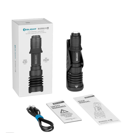 Warrior X 4 USB-C and MCC Rechargeable Tactical Flashlight With Holster