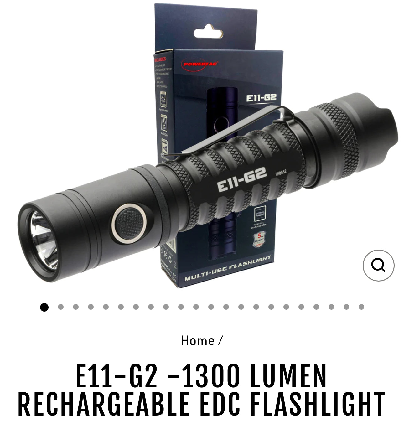 E11-G2 -1300 LUMEN RECHARGEABLE EDC FLASHLIGHT