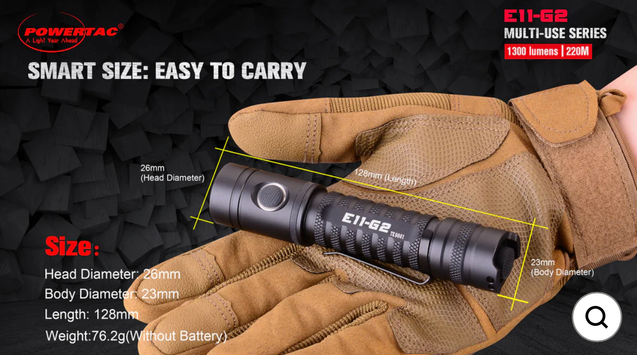 E11-G2 -1300 LUMEN RECHARGEABLE EDC FLASHLIGHT