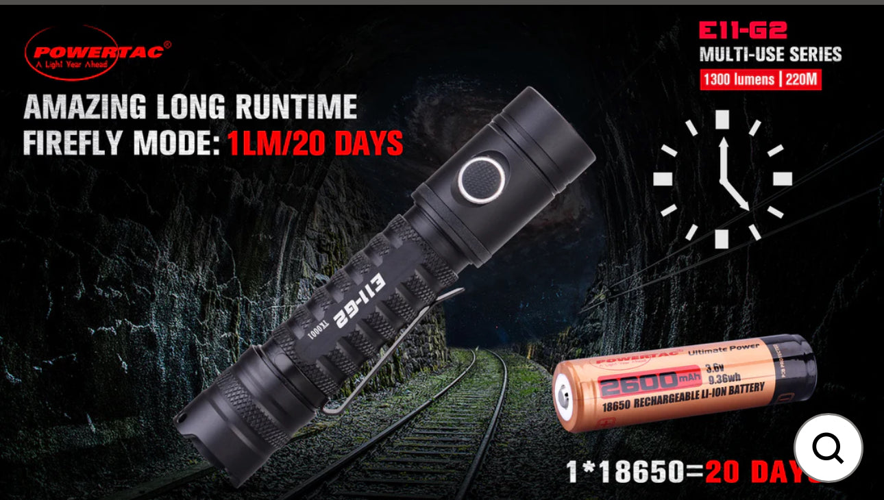 E11-G2 -1300 LUMEN RECHARGEABLE EDC FLASHLIGHT