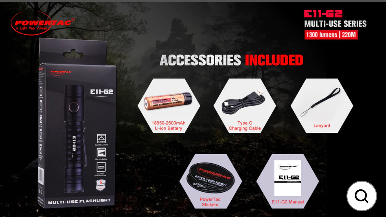 E11-G2 -1300 LUMEN RECHARGEABLE EDC FLASHLIGHT