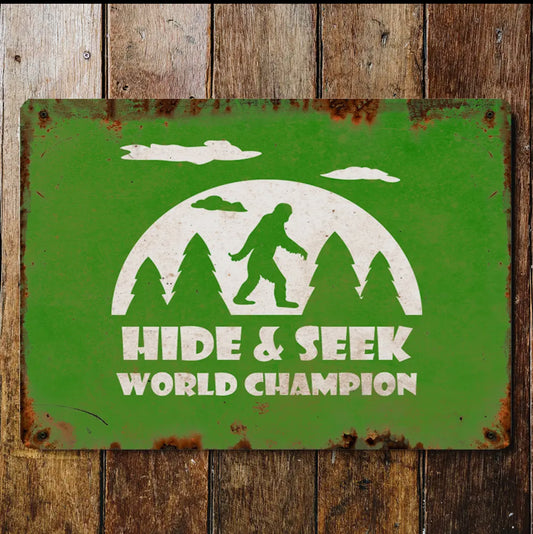 Hide and Seek Bigfoot Metal Wall
Sign Plaque