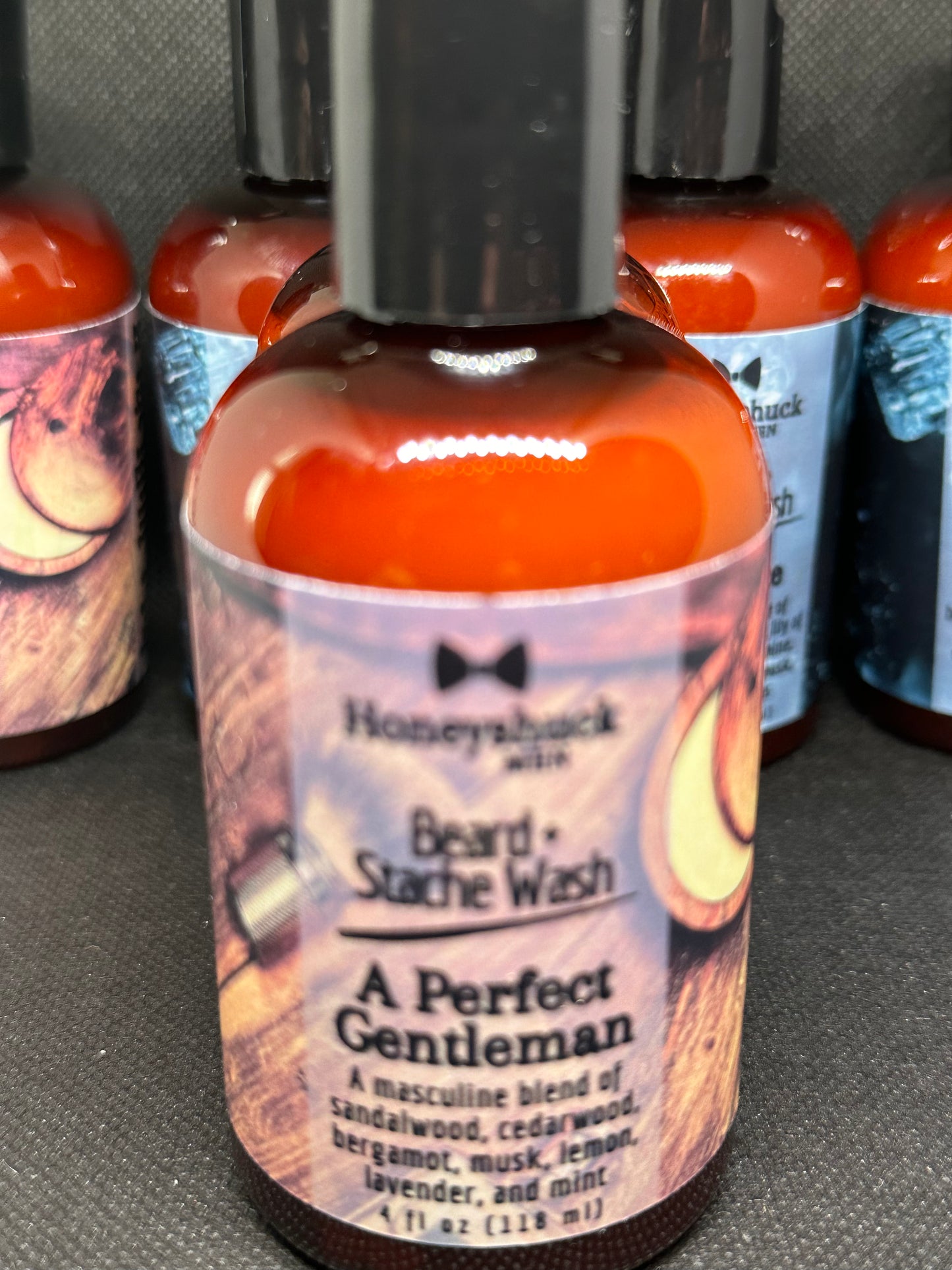 Honeyshuck Men Beard + Stache Wash   Perfect Gentleman ~ 4FL OZ